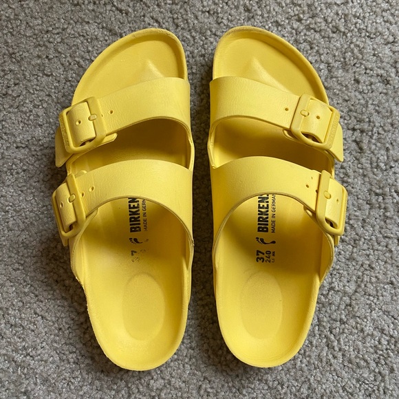 Birkenstock Shoes - Birkenstock bright yellow sandals only worn a few times! Size 6.5 women
